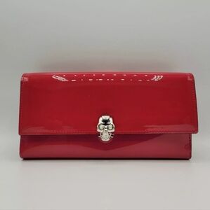ALEXANDER McQUEEN Fucsia Patent Leather Continental Wallet, NWT